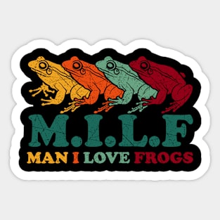 Vintage man i love frogs Sticker